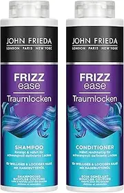 John Frieda Traumlocke Shampoo/Conditioner Value Set - Contents: 1x Shampoo 500 ml & 1x Conditioner 500 ml - Refillable - Frizz Ease Series - For Curly & Wavy Hair