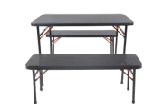 Wildtrak™ 3pc Picnic Table & Bench Set, Vacuum Moulded, Auto Lock, Folds Flat