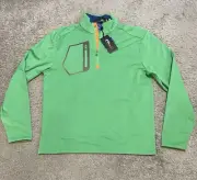 RLX Ralph Lauren Performance Golf Pullover Men’s Med. 1/4 Zip Green NWT $148