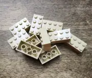 LEGO Tan Brick 2 X 4 QTY 10. Part No. 3001.