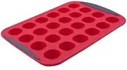 Silicone 24 Cup Mini Muffin Pan - Red