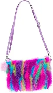 [Beaupretty] Plush Crossbody Bag for Cute Rainbow Plush Storage Bag Lightweight Coin Pouch for Parties and Outdoor Use