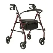 Orthonica Folding Steel Rollator 4-Wheel Walker Adjustable Handles w/ Storage Box
