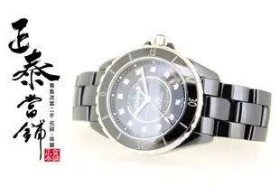 [正泰精品當舖]二手名錶GIA鑽石買賣 CHANEL J12 38mm 黑陶 鑽時標 另有 Cartier Rolex