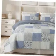 Sweet Dreams Cotton Quilt Set - Queen Size with 2 Shams, Pieced Patchwork