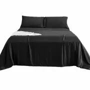 Black Bamboo Sheet Sets Pillowcase Breathable Durable Soft Cooling Bamboo