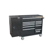 SP Tools 11 Drawer Roller Cabinet with Side Cabinet Black/Silver Handles