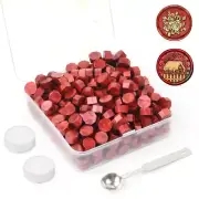 300Pcs Wine Red Sealing Wax Beads Set for Wax Seal Stamp with Candles and Meltin