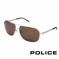 在飛比找momo購物網優惠-【POLICE】都會時尚偏光飛行員太陽眼鏡(金色 POS87