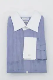 NWT Brunello Cucinelli Men Slim Fit 2-Tone Tuxedo Shirt W/Cuff Links Size S A228