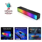 Computer Speakers, Computer Sound Bar with RGB Lights, USB Powered PC Speaker...