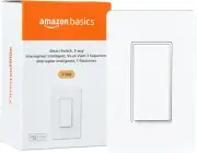 3-Way Smart Switch, Neutral Wire Required, 2.4 Ghz Wifi, Works with Alexa, White