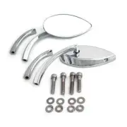 1 Pair Mirror Deepcut, Chrome, For Harley-Davidson