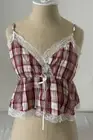 Alerican Eagle Plaid Crop Top Size Large