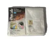 Vtg Percale Montgomery Ward White Full Size Flat Sheet No Iron