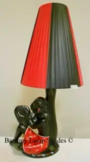 PLASTIC RIBBON SMALL CONE RED & BLACK STRIPED LAMPSHADE for BARSONY LADY LAMP
