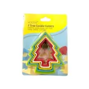 CHRISTMAS TREE Cookies Quality Cutters Set of 5 Multi Coloured Twist Lock