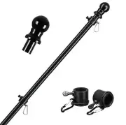 Black Flag Poles for Outside House - 5ft Tangle Free Flag Pole for HouseHeavy...