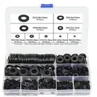 Comprehensive Assortment of Black Nylon Washers 800pcs in Multiple Sizes