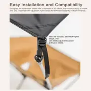 70x85cm BLACK Camping Chair Canopy Portable Moon Chair Sunshades Beach Chai ES