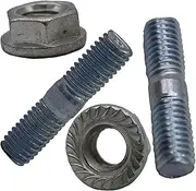 2 set Muffler Bolt Exhaust Stud Nut Kit for Honda GX110 GX120 GX160 GX200, OEM 90047-ZE1-000 5.5HP 6.5HP Lawn Mower Engine