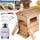 Upgraded Auto Shedding Honey Frame +Wooden Bee Hive House Comb Beehive Box Kit