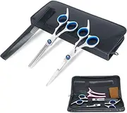 Hair Cutting Scissors kit Set Professional Stainless Barber Scissors Set for Hairdressing, Thinning, Texturizing, Salon or Home Use, Stainless Steel Scissors with Black Storage Case