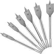 YUENTOEN 6 Pieces Spade Drill Bit Set 10-25mm Paddle Flat Bits with Quick-Change 1/4 inch Hex Shank for Woodworking