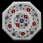 15" Marble Inlay side / corner Table Handmade Floral Pietradura Home Decor