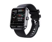 Watch Heart Rate and Temperature Monitoring Intelligent Sports Waterproof Touch Screen Watch (Black)