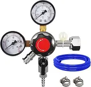 PERA CO2 Regulator Beer Keg Pressure Regulator CGA320 Dual Gauge CO2 Regulator with Beer Gas Line for CO2 Tank Home Brewing Beer Kegging System by