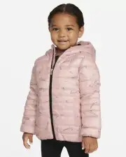 New Nike Girl's Toddler Full-Zip Puffer Jacket Pink Foam (26H883 A9Y)