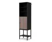 Costway 146 cm Tall Bathroom Cabinet Slim Cupboard Storage Organizer Adjustable Shelf Black