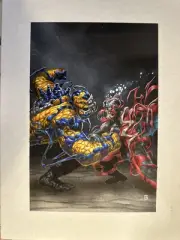 Original Art Venomize Thing vs Black Bolt Homage Jack Kirby by Peejay Catacutan