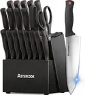 Knife Set, 21 Pieces Knife Sets for Kitchen with Block, Dishwasher Safe