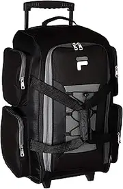 [Fila] 22" Lightweight Carry on Rolling Duffel Bag, BLACK, One Size, 22" Lightweight Carry on Rolling Duffel Bag
