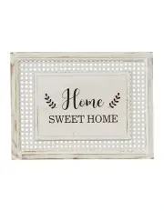 [Willow & Silk] Home Sweet Home Rattan Timber Framed Wall Art in White