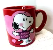Hallmark Schultz Peanuts SNOOPY Valentines Day AVAILABLE FOR HUGS Coffee Cup 3D