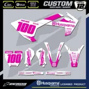HUSQVARNA TC50 TC65 MOTOCROSS GRAPHICS CUSTOM MX GRAPHICS KIT 50 65 BLOK WHI/PNK