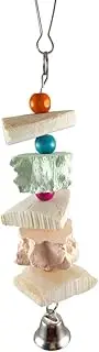 Yitaocity Bird Cuttlebone, Parrot Chewing Toy Beak Trimmer Calcium Stone with Bell for Parrots Conures Cockatiels Parrots Budgies African Grey