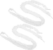 [SAFIGLE] 2 Pairs Ruffle Elastic Shoelaces for Women of Decorative Wide Replacement Laces for Sneakers Boots Casual Shoes Cute and Stylish Floral Design Long
