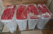 Tupperware Classic Super Cereal Storer~20 cup Red seal~NEW Set Of 4