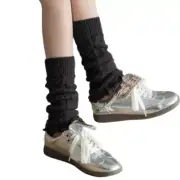 Stylish Cable Knit Leg Warmers Soft Cotton Pleated Ruched Calf Socks for Women