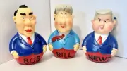 Vo-Toys Political Challengers Bob Dole/Bill Clinton/Newt Gingrich Vinyl Dog Toys