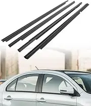 PNYZIK 4 Pcs Weatherstrip Window Molding Trim Seal Belt Fit for Mitsubishi Lancer 2008-2017 Replace 5727A005 5727A006 5757A017 5757A018, Car Outer Door Window Moulding Trim