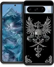 [ZHEGAILIAN] Case Compatible with Google Pixel 8 Pro,Diamond Skull Case for Google Pixel 8 Pro,Plexiglass Four-Corner Shock-Proof Design Cover for Google Pixel 8 Pro 6.7-inch