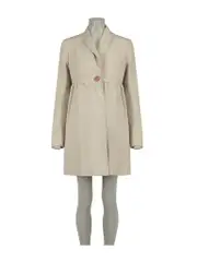 Grey Gathered Mid-Length Coat