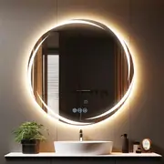 Round LED Anti-Fog Backlit Bathroom Mirror