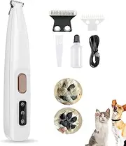 Sneaopky Tailseew Paw Trimmer, Ultra-Low Noise Dog Paw Shaver Grooming Kit with Replacement Blades, Saffury Electric Dog Paw Trimmer for Paws Eyes Ears Face Rump, Cats & Dogs (1-Set)