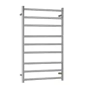 Viviendo Polished Premium Stainless Steel Electric Heated Towel Rack - 9 Bar